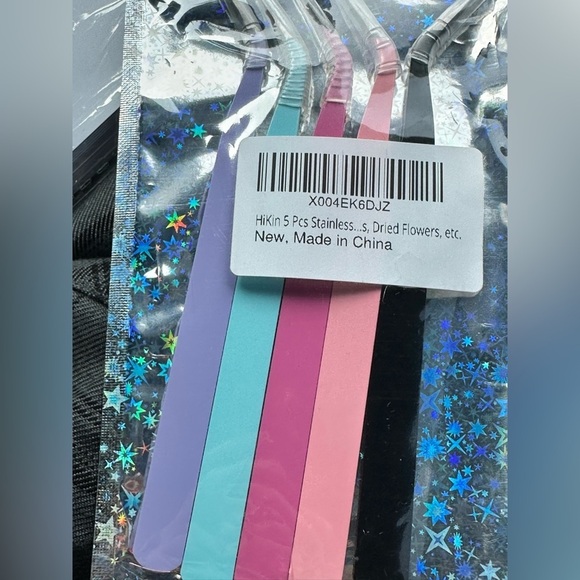 NEW 5-Piece Stainless Steel Curved Craft Tweezers Set - Picture 3 of 3